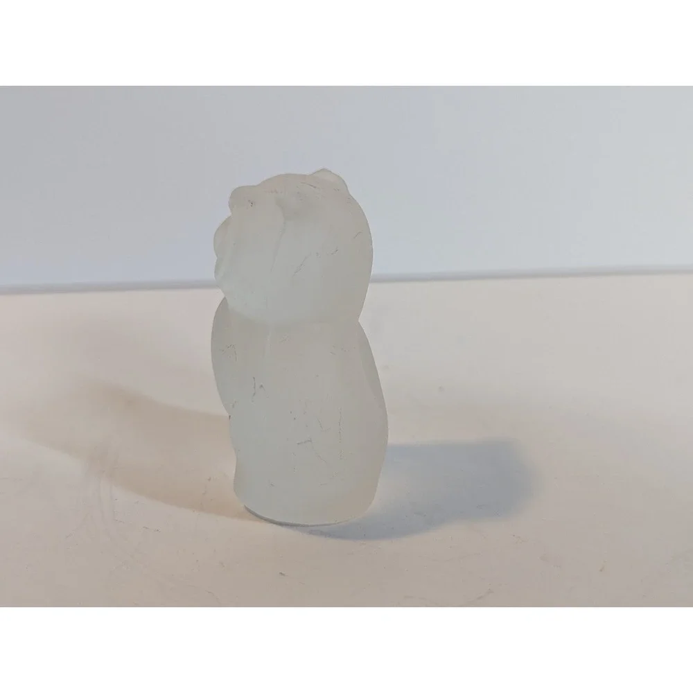 Vintage Frosted Crystal 2 1/4‎ in Owl
